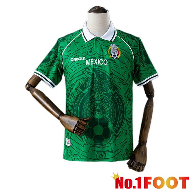 Mexico Retro Home Soccer Jersey Green 1999