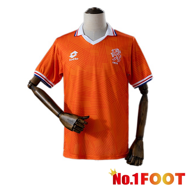 Netherlands Retro Home Soccer Jersey Orange 1992