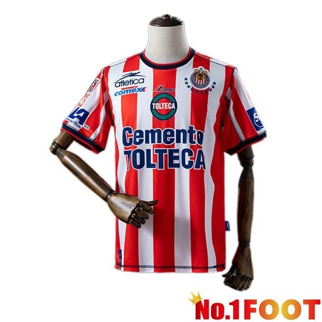 CD Guadalajara Retro Home Soccer Jersey Red White 2002-2003