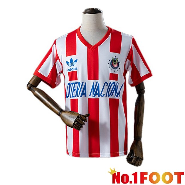 CD Guadalajara Retro Home Soccer Jersey Red White 1991-1992