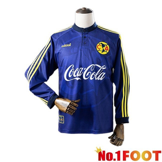 Club America Retro Away Soccer Jersey Long sleeve Blue 1997-1998