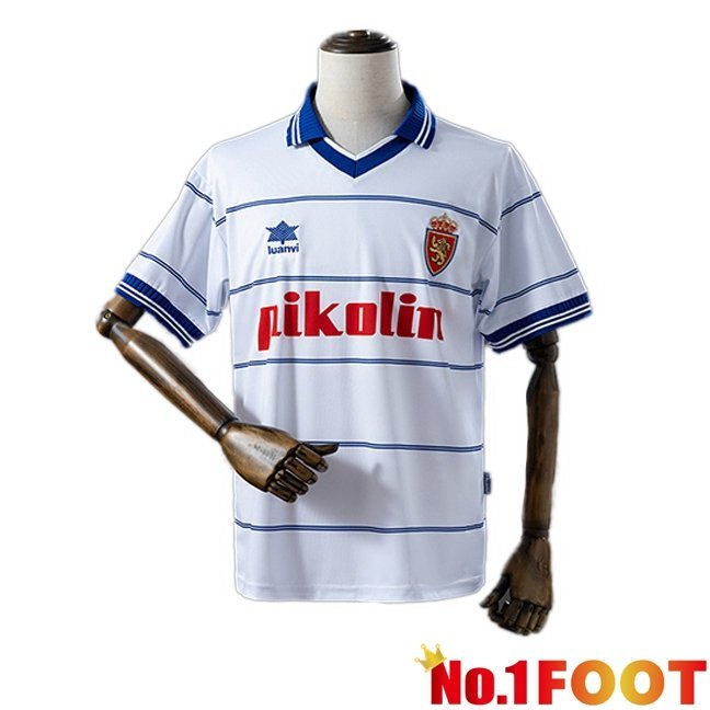 Real Zaragoza Retro Home Soccer Jersey White 1999-2000