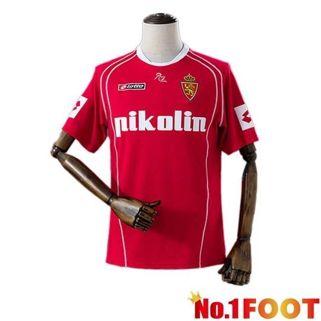 Real Zaragoza Retro Away Soccer Jersey Red 2004-2005