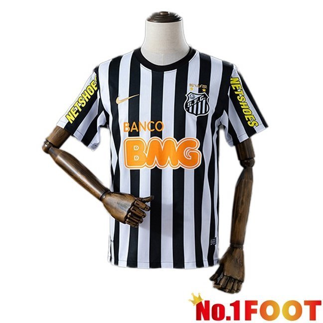 Santos FC Retro Away Soccer Jersey Black White 2012-2013