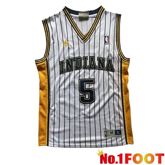 Indiana Pacers (Pink #5) Soccer Jersey 2026/27 White/Yellow