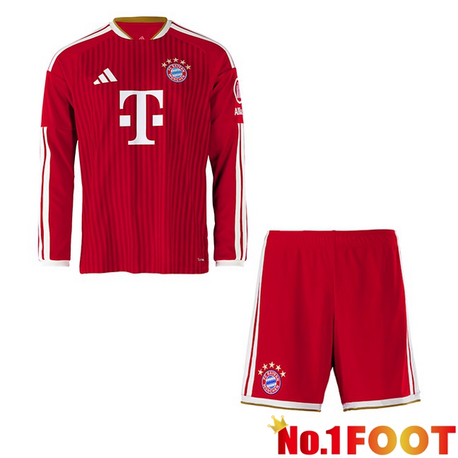 Bayern Munich Kids Home Soccer Jersey Long sleeve Red 2026/2027