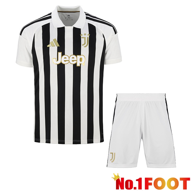Juventus Kids Home Soccer Jersey Black White 2026/2027