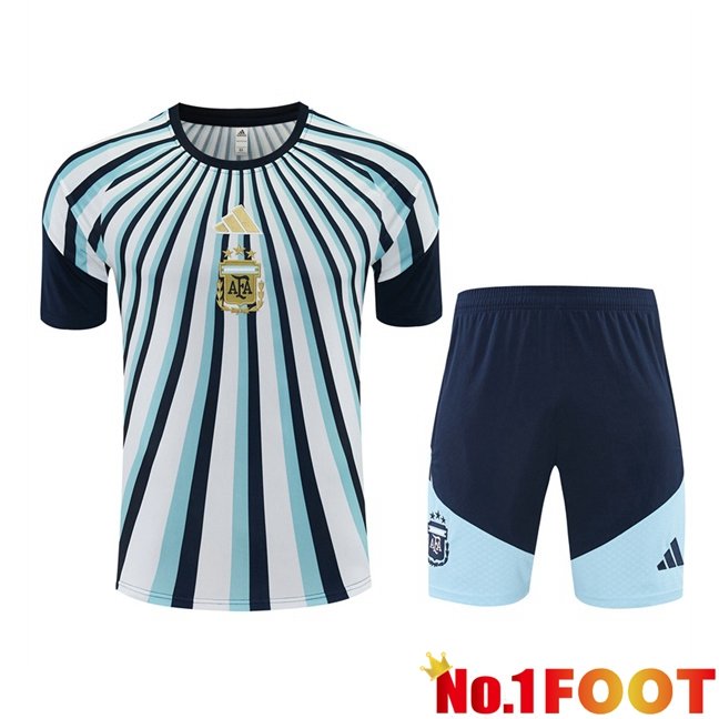 Argentina kit Training T Shirt + Shorts White Blue 2026/2027