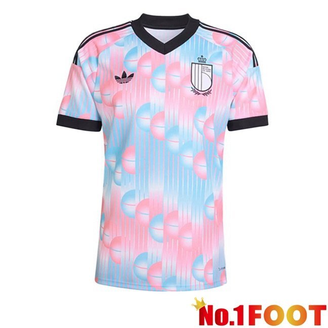 Belgium Away Soccer Jersey Pink Blue World Cup 2026
