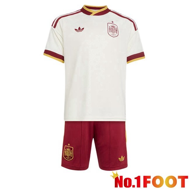 Spain Kids Away Soccer Jersey White World Cup 2026