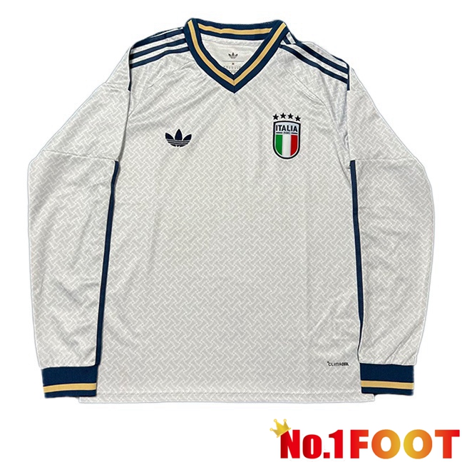 Italy Away Soccer Jersey Long sleeve White World Cup 2026