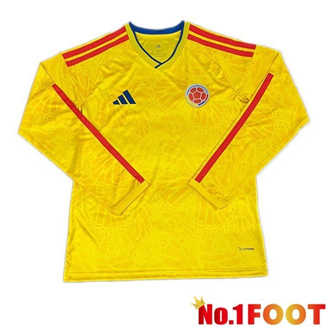 Colombia Home Soccer Jersey Long sleeve Yellow World Cup 2026