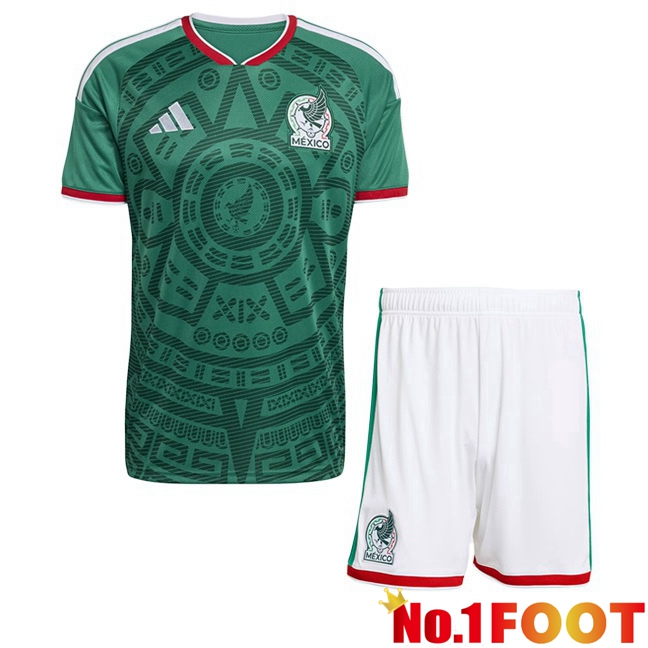 Mexico Kids Home Soccer Jersey Green World Cup 2026