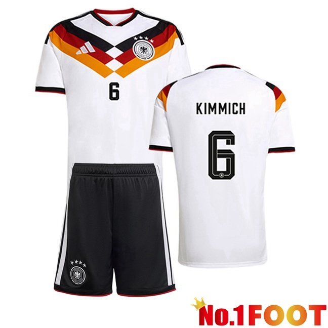 Germany (KIMMICH 6) Kids Home Soccer Jersey White World Cup 2026