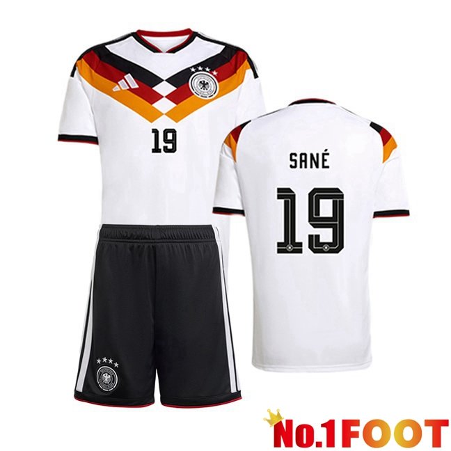Germany (SANÉ 19) Kids Home Soccer Jersey White World Cup 2026