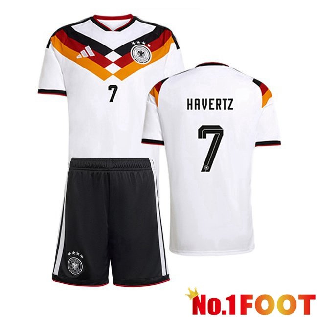 Germany (HAVERTZ 7) Kids Home Soccer Jersey White World Cup 2026