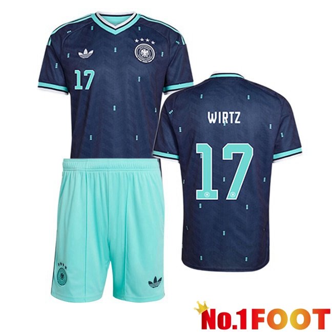 Germany (WIRTZ 17) Kids Away Soccer Jersey Blue Royal World Cup 2026