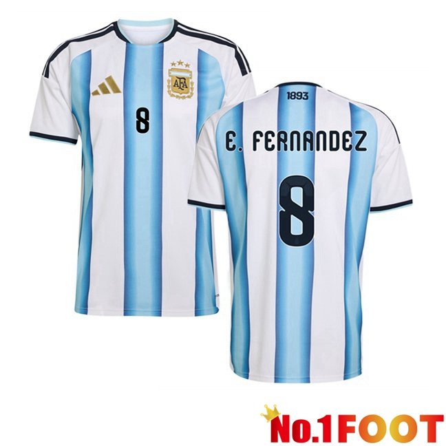 Argentina (E. FERNANDEZ 8) Home Soccer Jersey Blue White World Cup 2026