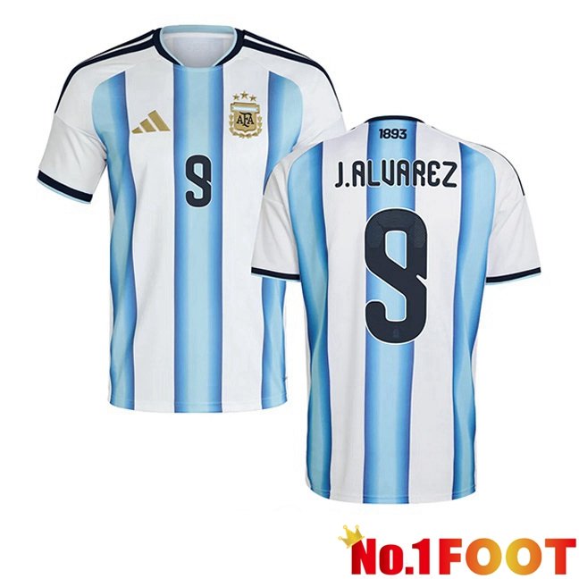 Argentina (J.ALVAREZ 9) Home Soccer Jersey Blue White World Cup 2026
