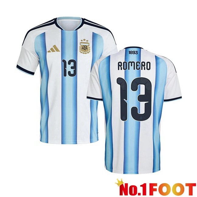 Argentina (ROMERO 13) Home Soccer Jersey Blue White World Cup 2026