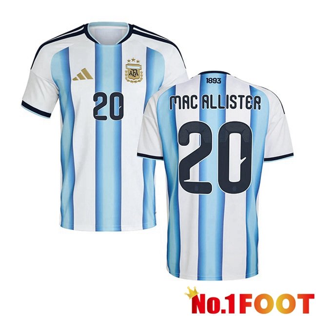 Argentina (MAC ALLISTER 20) Home Soccer Jersey Blue White World Cup 2026