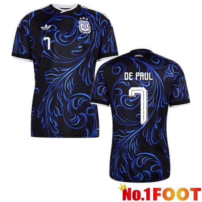 Argentina (DE PAUL 7) Away Soccer Jersey Blue Royal World Cup 2026