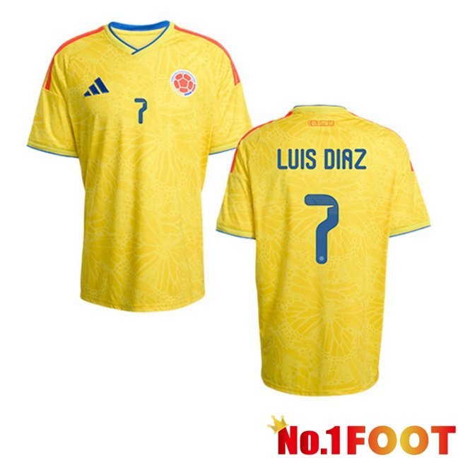 Colombia (LUIS DIAZ 7) Home Soccer Jersey Yellow World Cup 2026