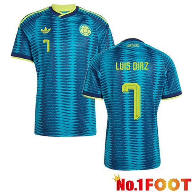 Colombia (LUIS DIAZ 7) Away Soccer Jersey Blue World Cup 2026