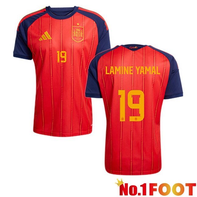 Spain (LAMINE YAMAL 19) Home Soccer Jersey Red World Cup 2026