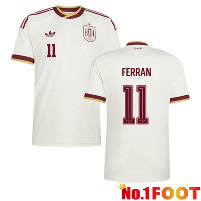 Spain (FERRAN 11) Away Soccer Jersey White World Cup 2026