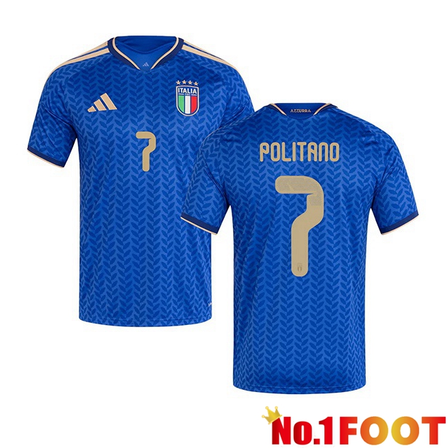 Italy (POLITANO 7) Home Soccer Jersey Blue World Cup 2026
