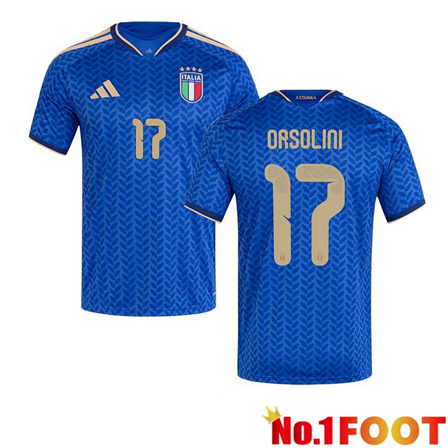 Italy (ORSOLINI 17) Home Soccer Jersey Blue World Cup 2026