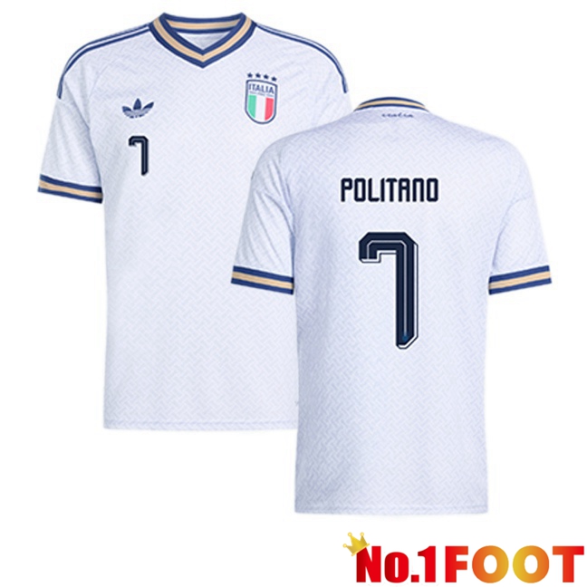 Italy (POLITANO 7) Away Soccer Jersey White World Cup 2026
