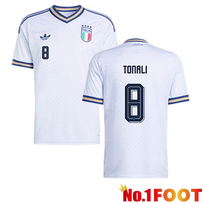 Italy (TONALI 8) Away Soccer Jersey White World Cup 2026