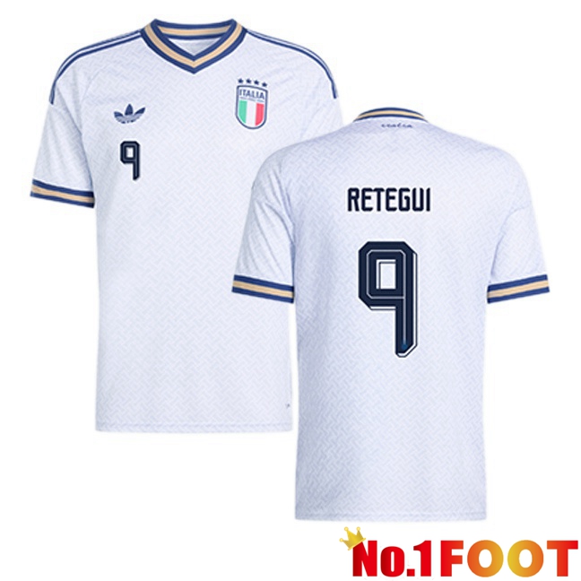 Italy (RETEGUI 9) Away Soccer Jersey White World Cup 2026