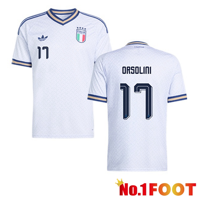Italy (ORSOLINI 17) Away Soccer Jersey White World Cup 2026