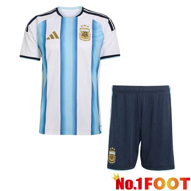 Argentina Kids Home Soccer Jersey Blue White World Cup 2026