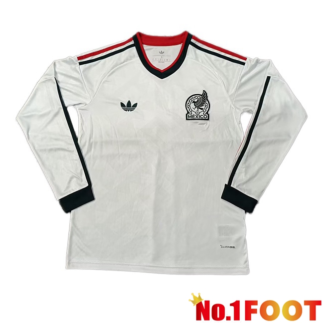 Mexico Away Soccer Jersey Long sleeve White World Cup 2026