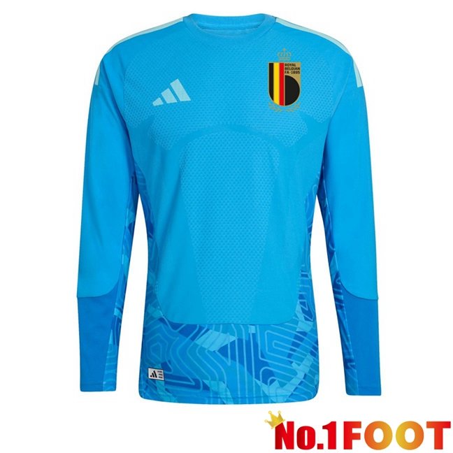 Belgium Goalkeeper Soccer Jersey Long sleeve Blue World Cup 2026