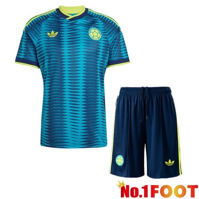 Colombia Kids Away Soccer Jersey Blue World Cup 2026