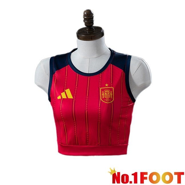 Spain Court Women Home Soccer Jersey Red World Cup 2026