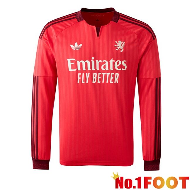 lyon OL Away Soccer Jersey Long sleeve Red 2026/2027