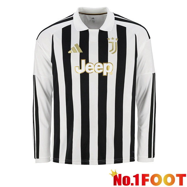 Juventus Home Soccer Jersey Long sleeve Black White 2026/2027