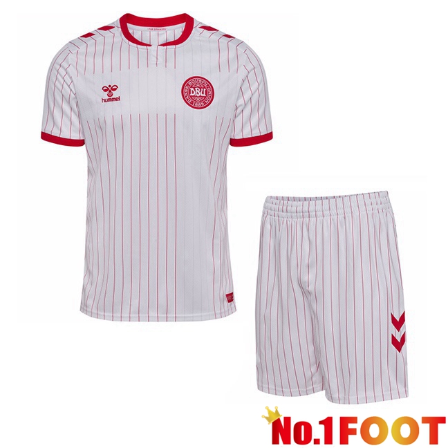 Denmark Kids Away Soccer Jersey White World Cup 2026