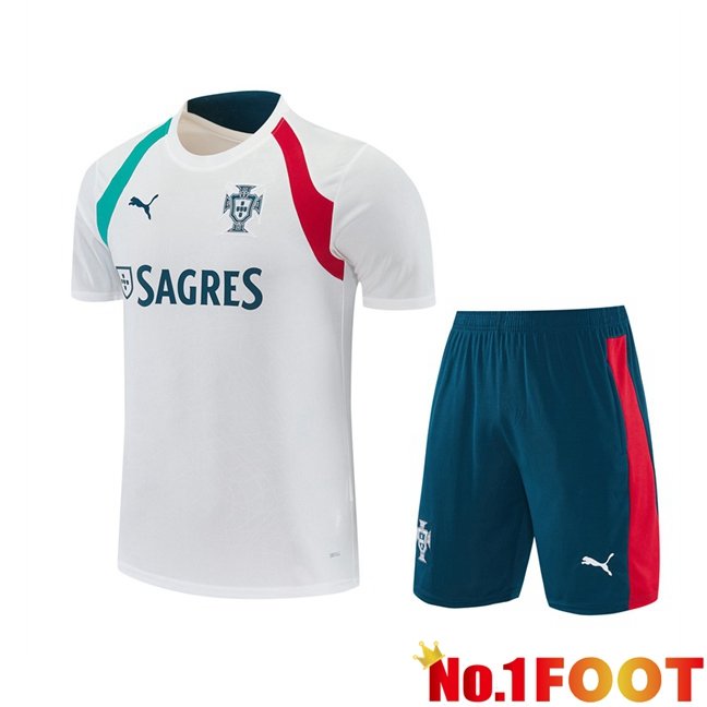 Portugal kit Training T Shirt + Shorts White 2026/2027