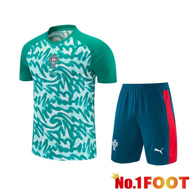 Portugal kit Training T Shirt + Shorts Green 2026/2027