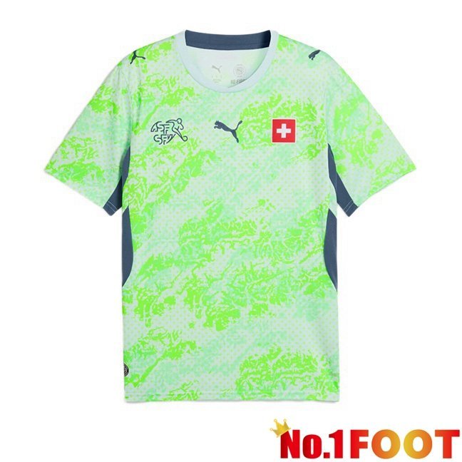 Switzerland Away Soccer Jersey Green World Cup 2026