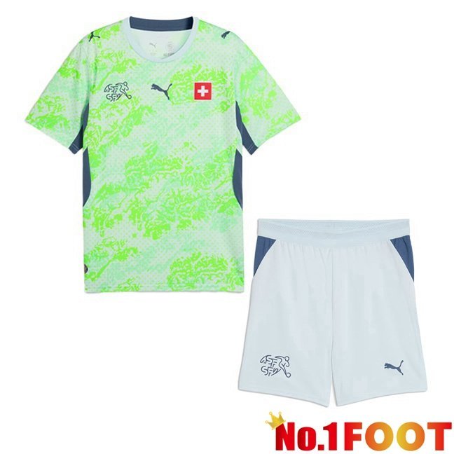 Switzerland Kids Away Soccer Jersey Green World Cup 2026