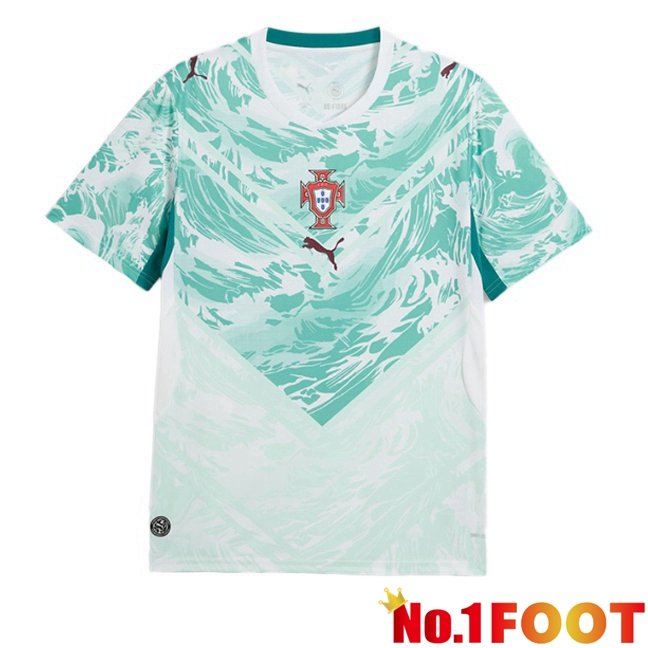 Portugal Away Soccer Jersey Green White World Cup 2026