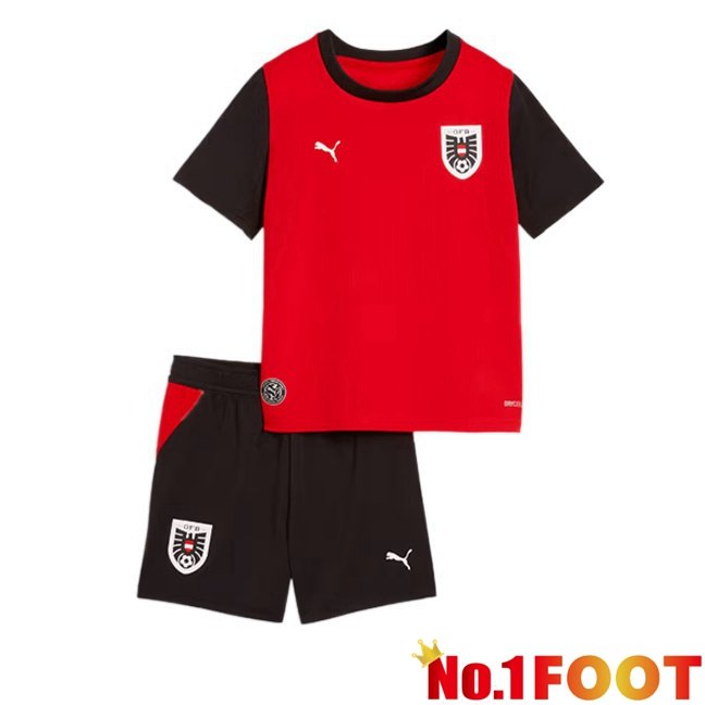Austria Kids Home Soccer Jersey Red World Cup 2026